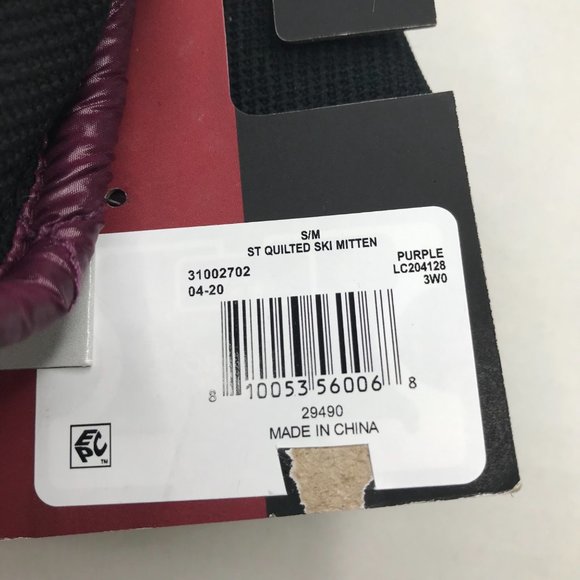 Swiss Tech Quilted Ski Mitten Purple Size Small/Medium New - Picture 7 of 12